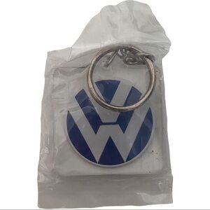 Vtg 80s VW Volkswagen Car Emblem Square Keychain